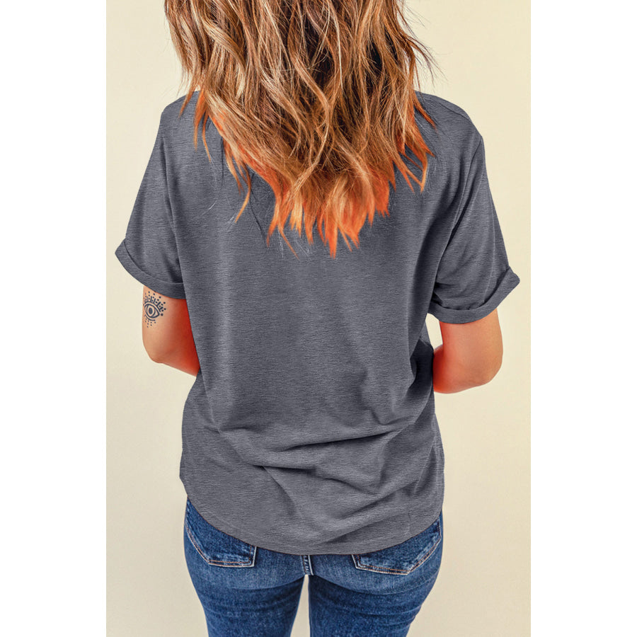 Round Neck Short Sleeve T - Shirt Apparel and Accessories