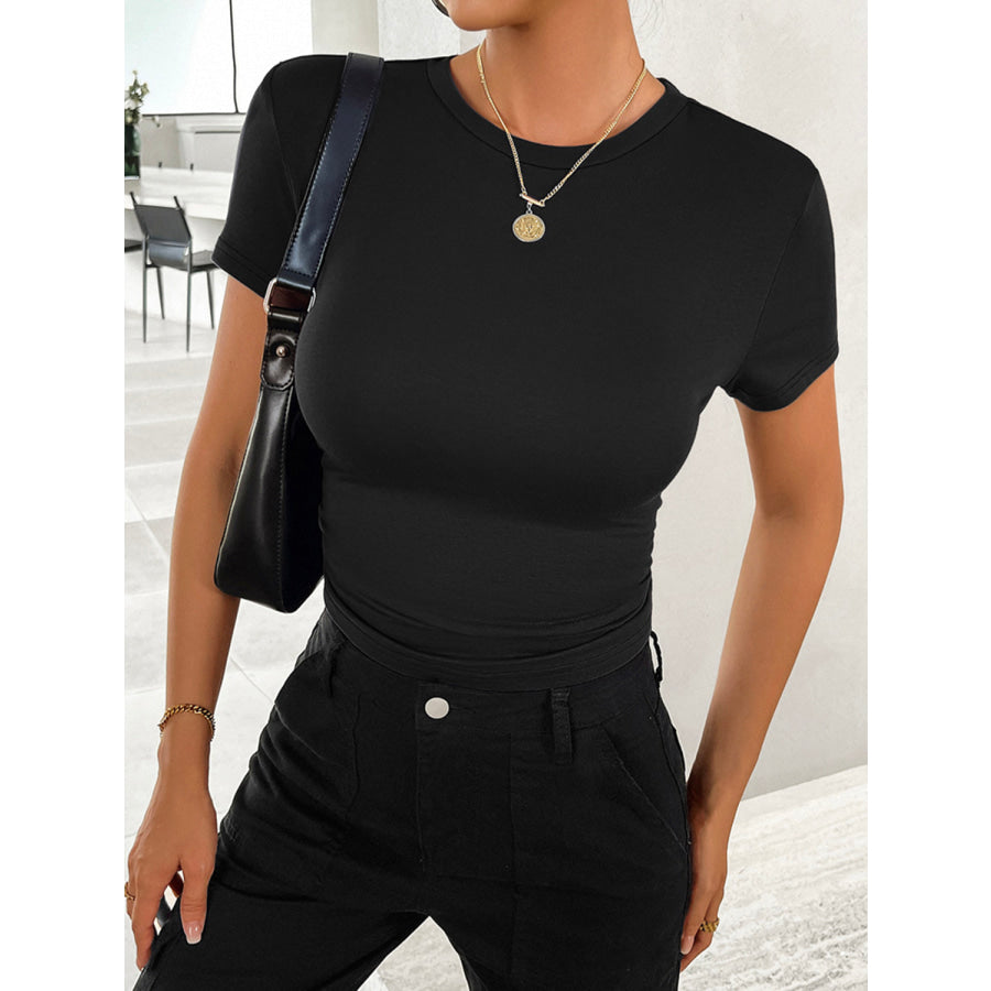 Round Neck Short Sleeve T-Shirt Apparel and Accessories