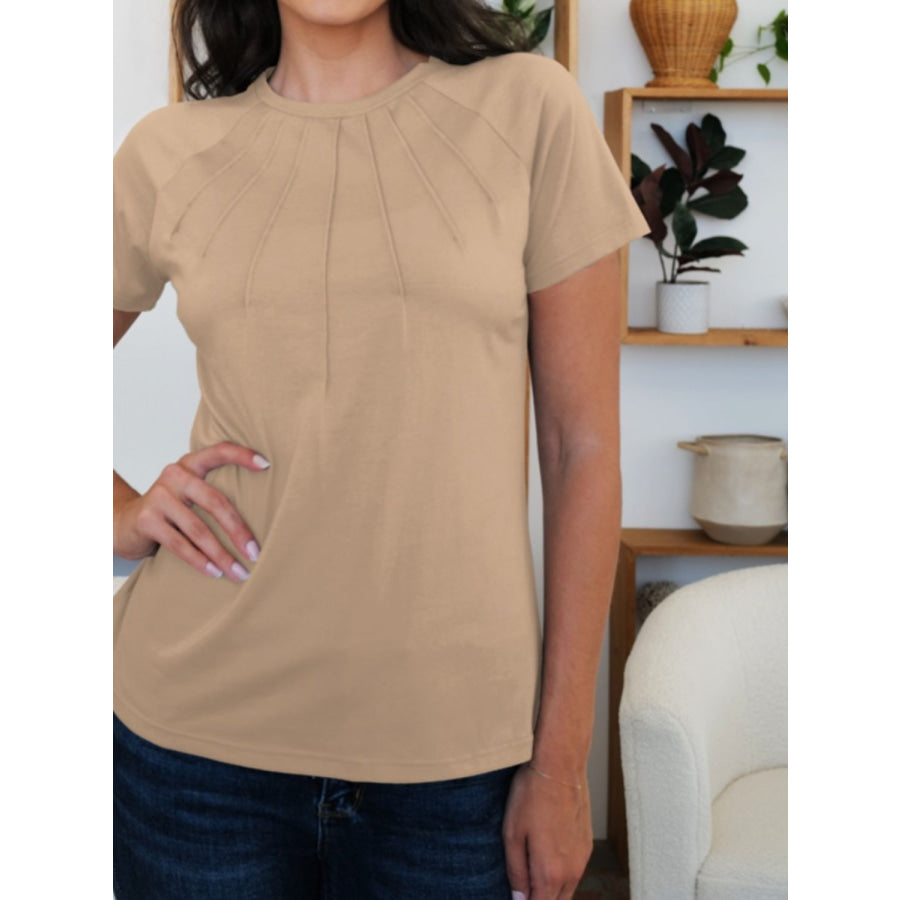 Round Neck Short Sleeve T-Shirt Apparel and Accessories