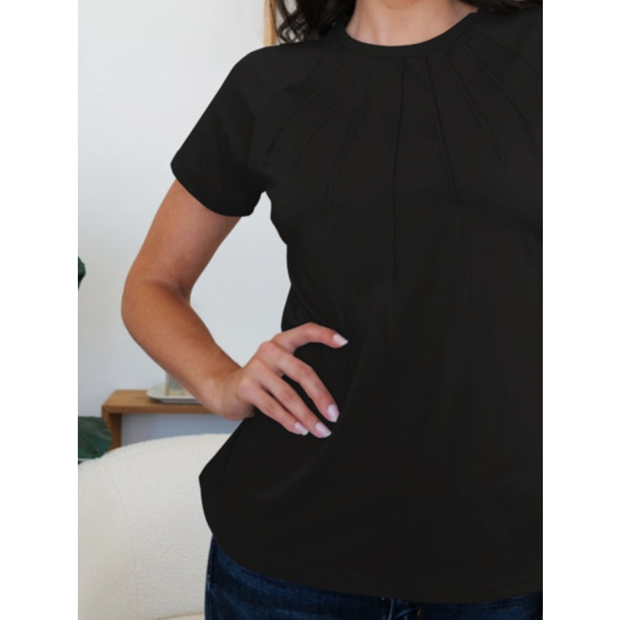 Round Neck Short Sleeve T-Shirt Apparel and Accessories