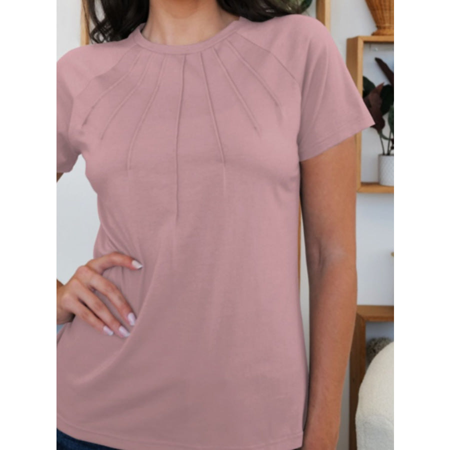 Round Neck Short Sleeve T-Shirt Apparel and Accessories