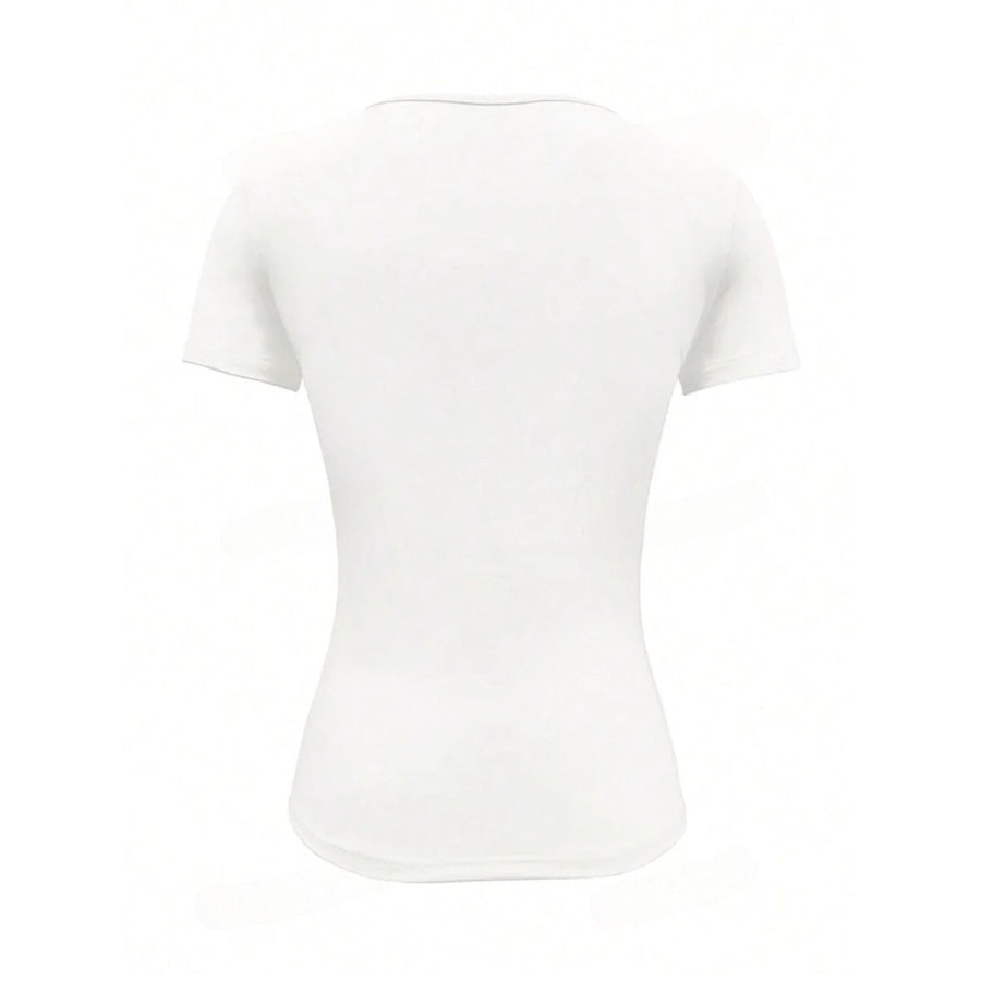 Round Neck Short Sleeve T-Shirt Apparel and Accessories