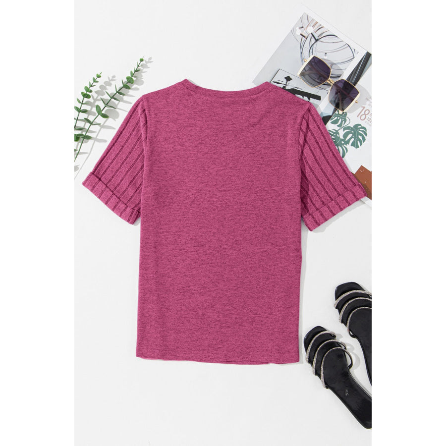 Round Neck Short Sleeve T - Shirt Apparel and Accessories