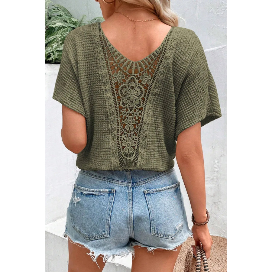 Round Neck Short Sleeve T-Shirt Matcha Green / XL Apparel and Accessories