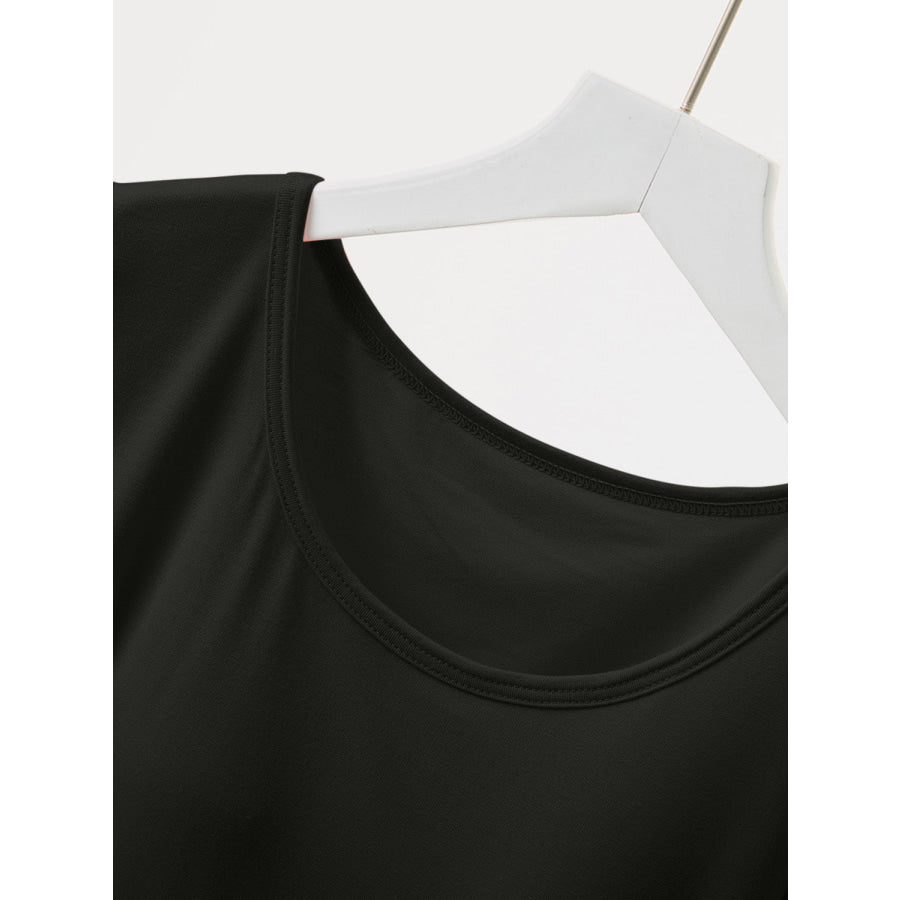 Round Neck Short Sleeve T-Shirt with Bra Apparel and Accessories