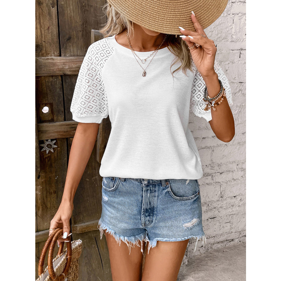 Round Neck Short Sleeve Top Apparel and Accessories