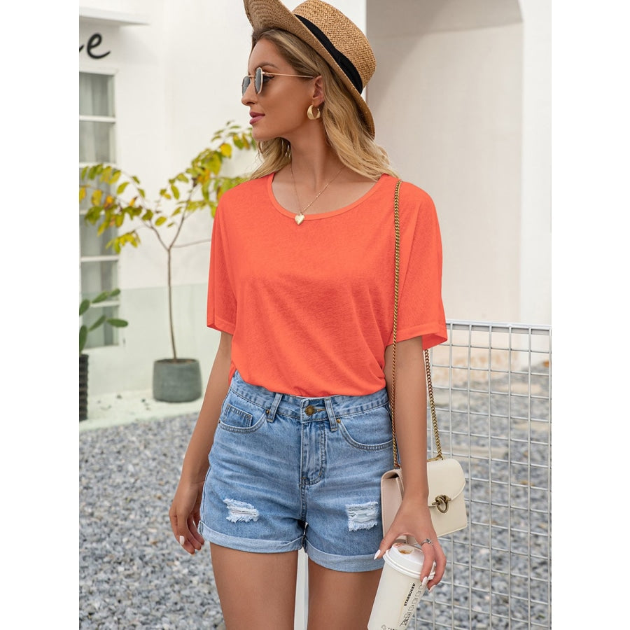 Round Neck Short Sleeve Top