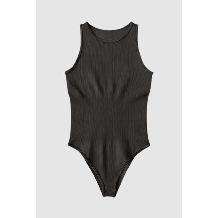 Round Neck Sleeveless Active Bodysuit Apparel and Accessories
