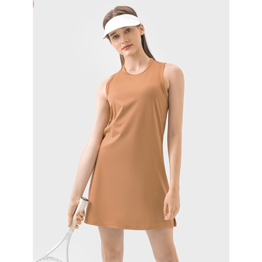 Round Neck Sleeveless Active Dress Apparel and Accessories