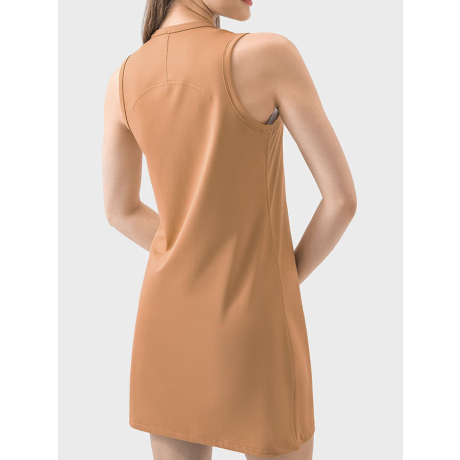 Round Neck Sleeveless Active Dress Apparel and Accessories