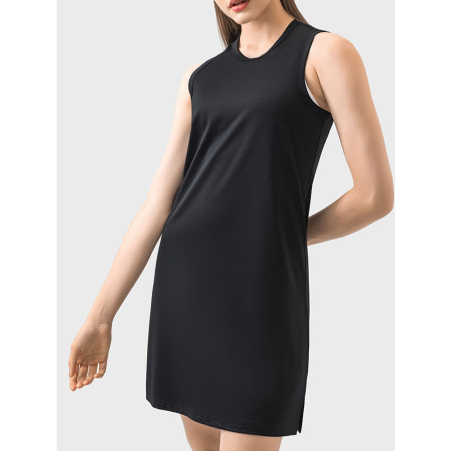 Round Neck Sleeveless Active Dress Black / 4 Apparel and Accessories