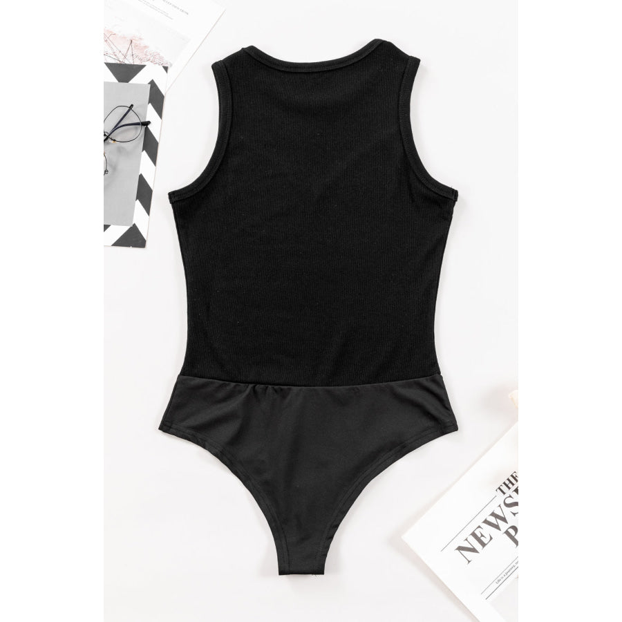 Round Neck Sleeveless Bodysuit Apparel and Accessories