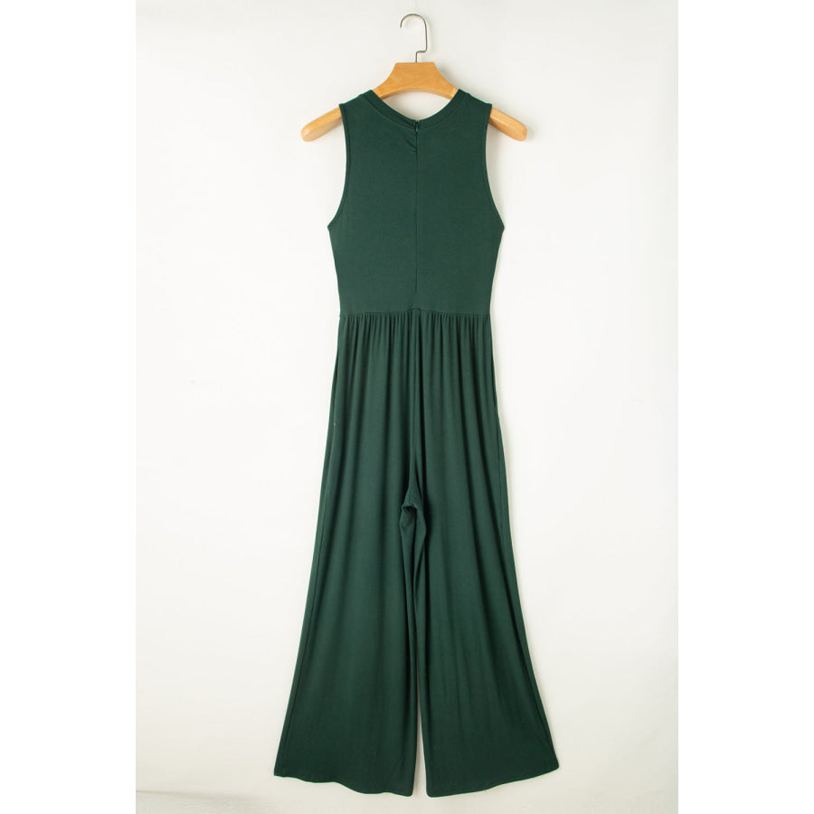 Round Neck Sleeveless Jumpsuit Apparel and Accessories