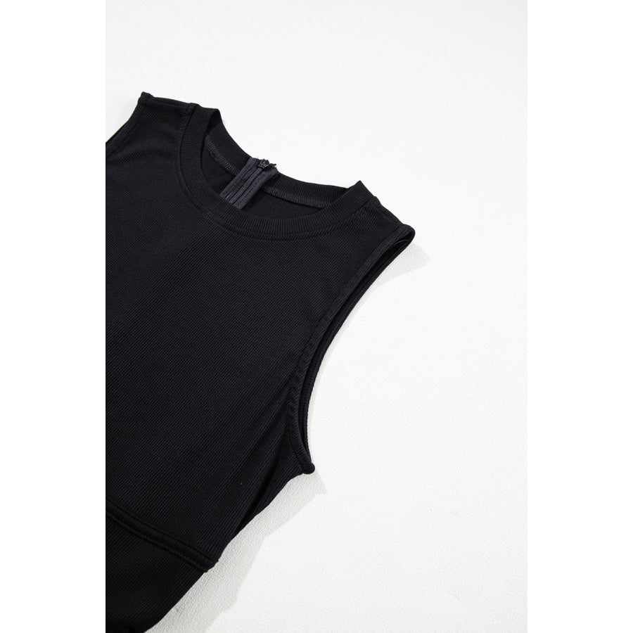 Round Neck Sleeveless Jumpsuit Apparel and Accessories