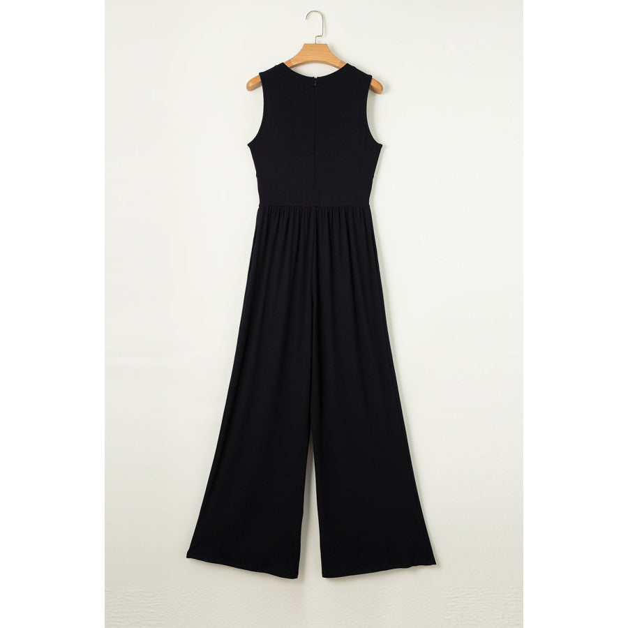 Round Neck Sleeveless Jumpsuit Apparel and Accessories