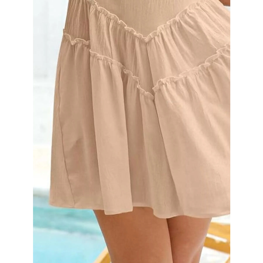 Round Neck Sleeveless Mini Dress Apparel and Accessories