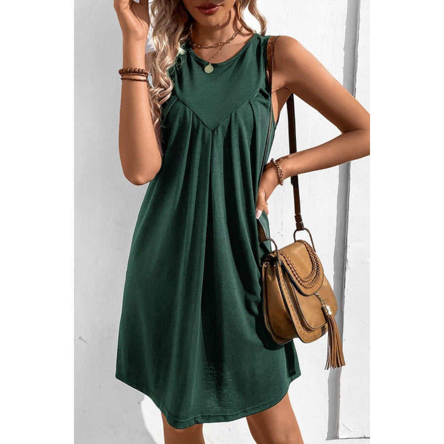 Round Neck Sleeveless Mini Dress Forest / S