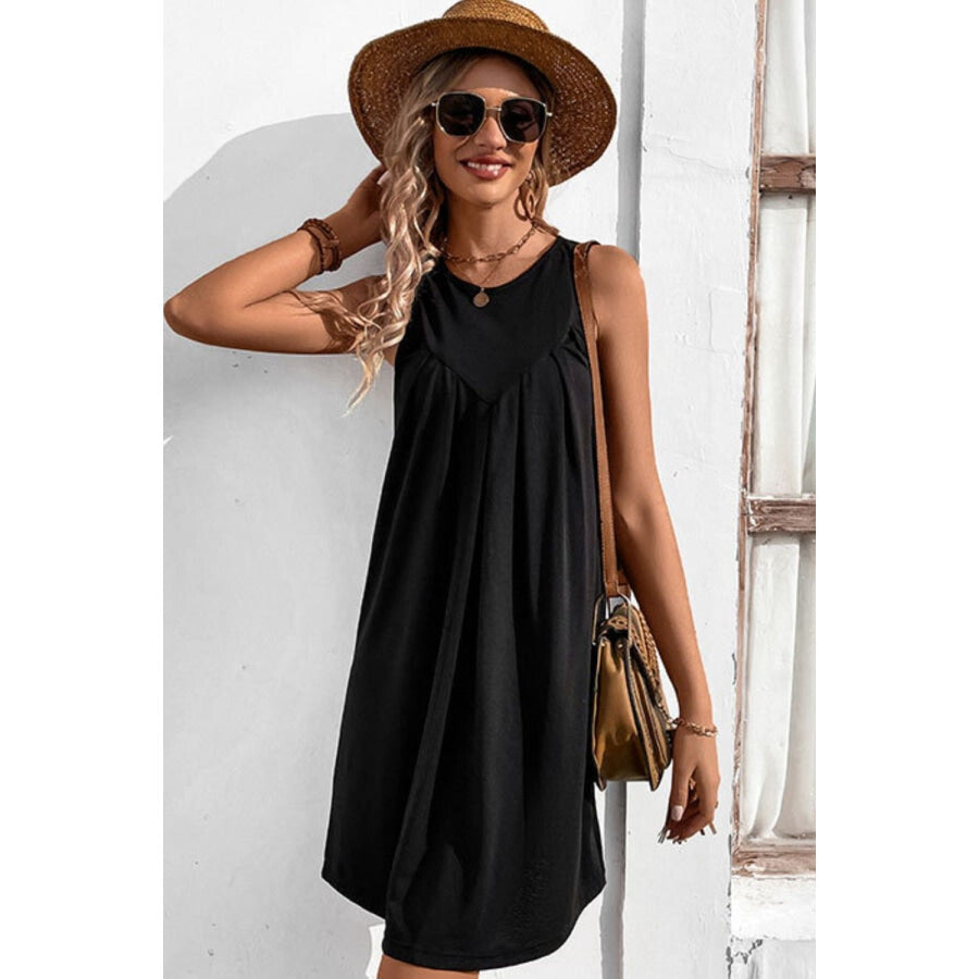 Round Neck Sleeveless Mini Dress