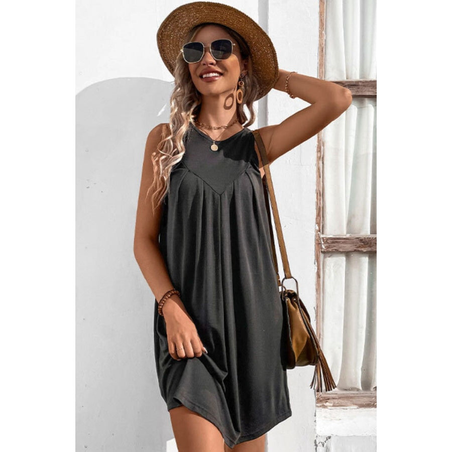 Round Neck Sleeveless Mini Dress