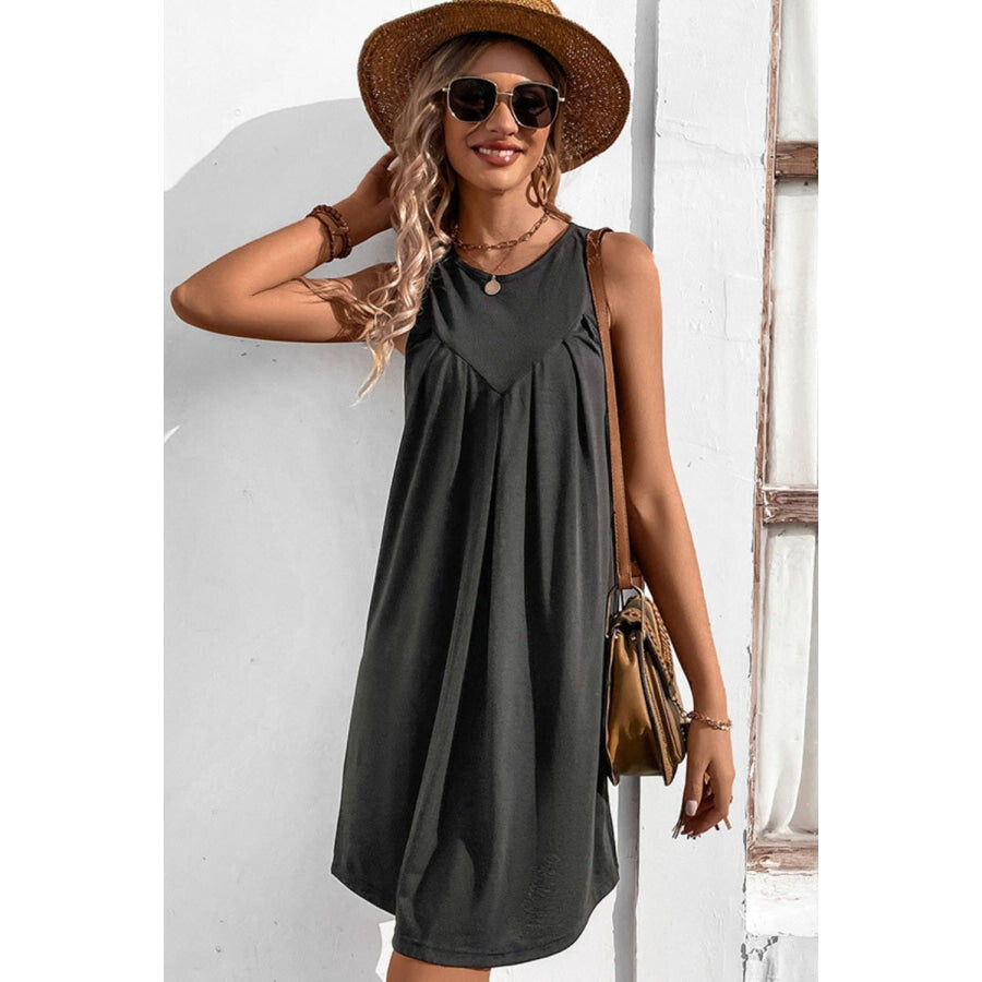 Round Neck Sleeveless Mini Dress