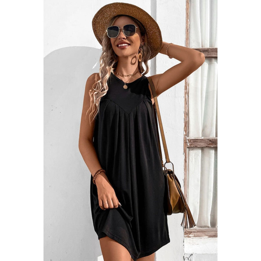 Round Neck Sleeveless Mini Dress