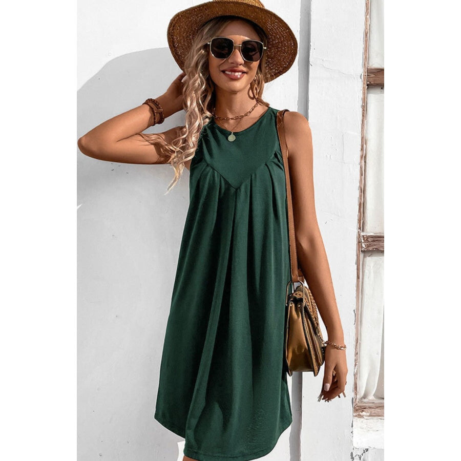 Round Neck Sleeveless Mini Dress