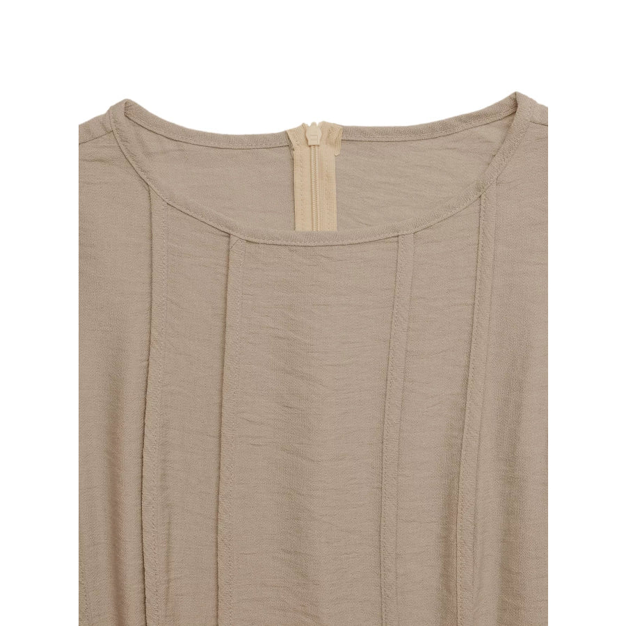 Round Neck Sleeveless Texture Maxi Dress Apparel and Accessories