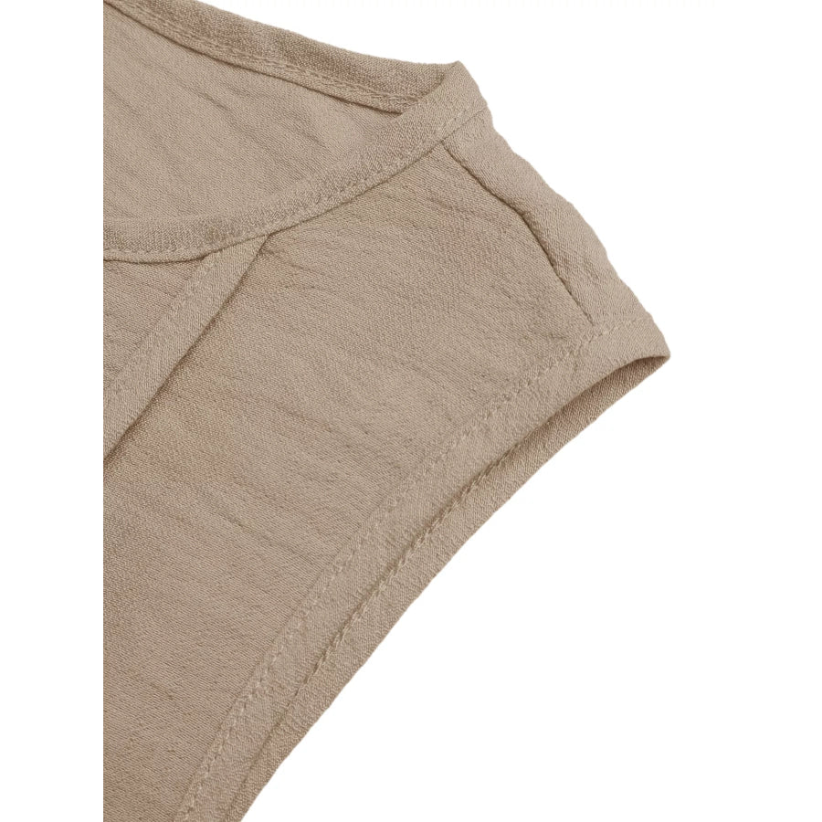 Round Neck Sleeveless Texture Maxi Dress Apparel and Accessories