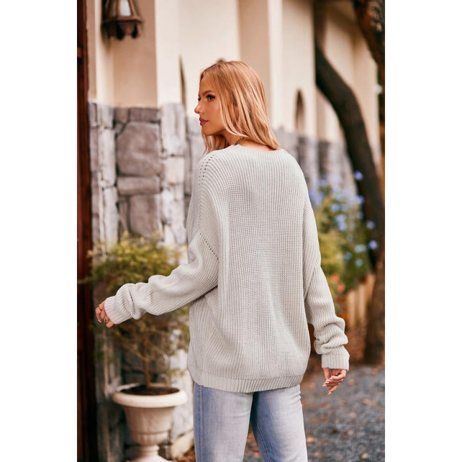 Round Neck Sweater with Pocket