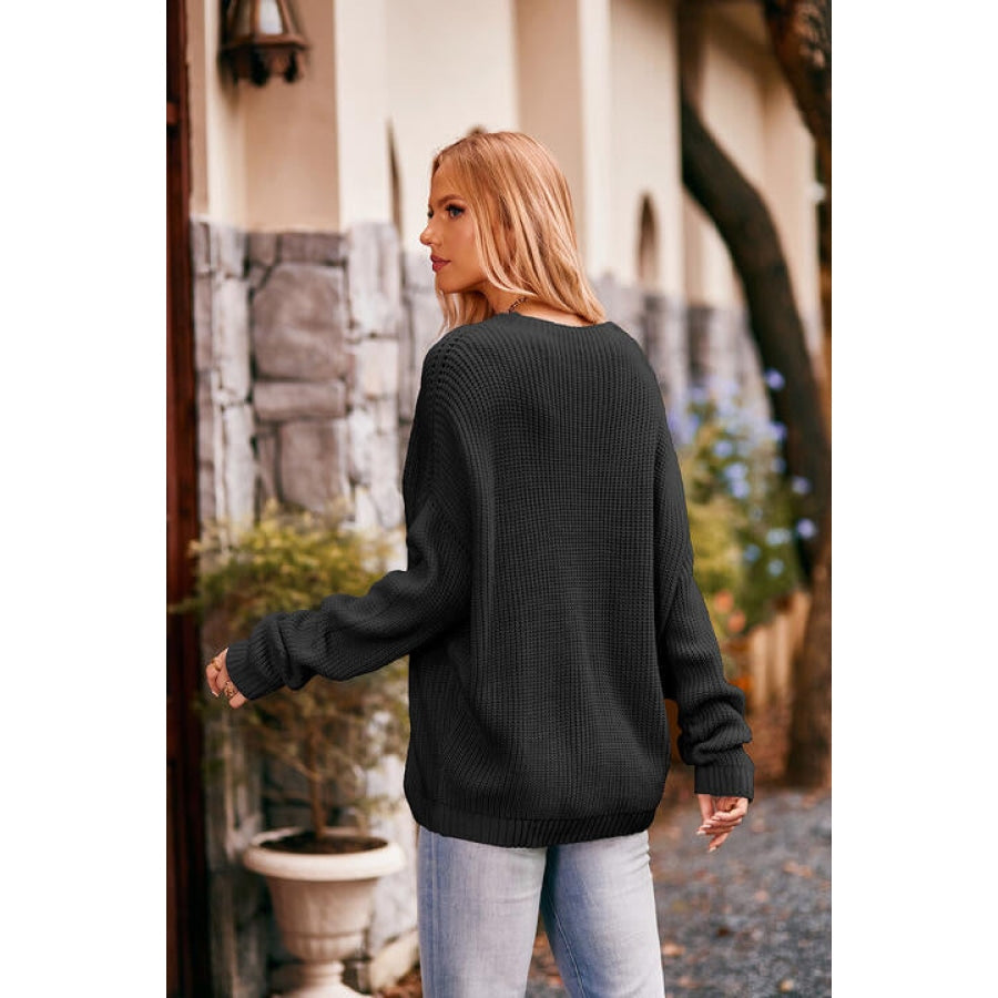 Round Neck Sweater with Pocket