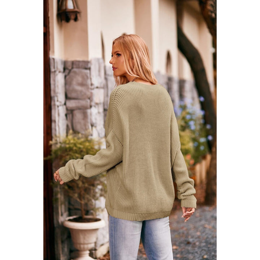 Round Neck Sweater with Pocket