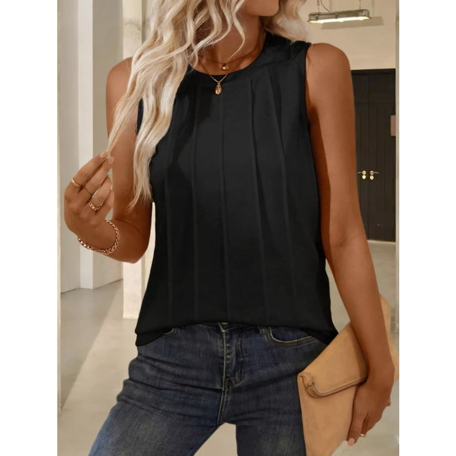 Round Neck Tank Top Black / S Apparel and Accessories