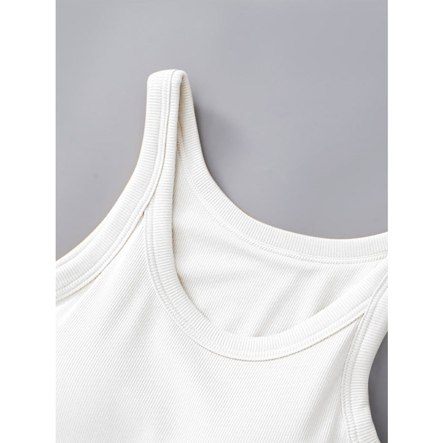 Round Neck Tank with Bra Apparel and Accessories