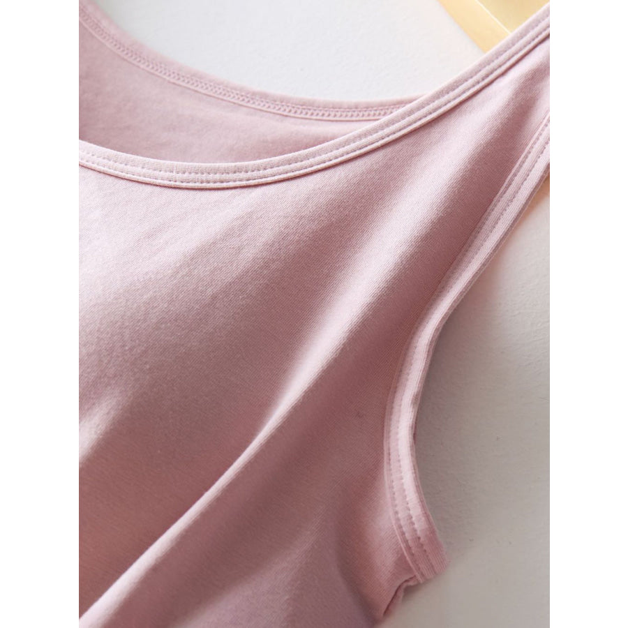 Round Neck Tank with Bra Apparel and Accessories