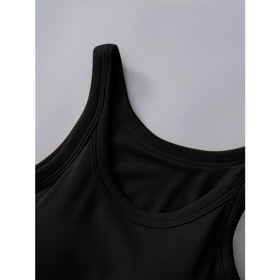 Round Neck Tank with Bra Apparel and Accessories