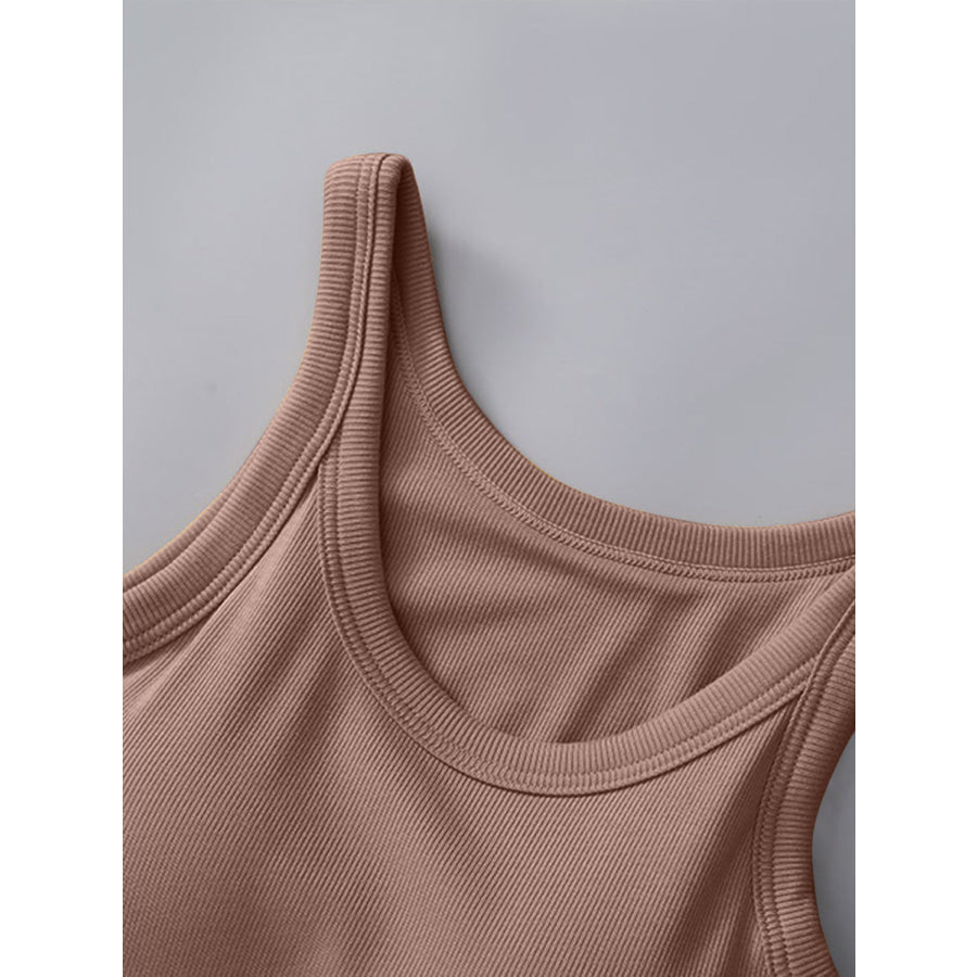 Round Neck Tank with Bra Apparel and Accessories