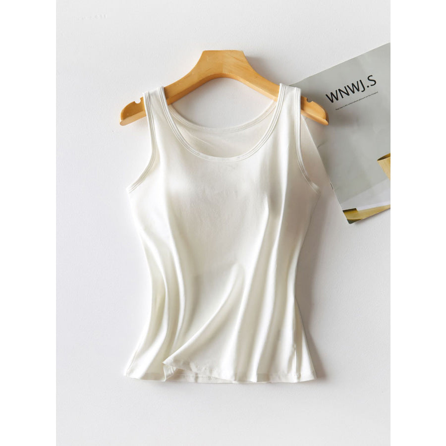 Round Neck Tank with Bra Apparel and Accessories