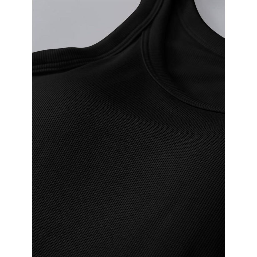 Round Neck Tank with Bra Black / S Apparel and Accessories