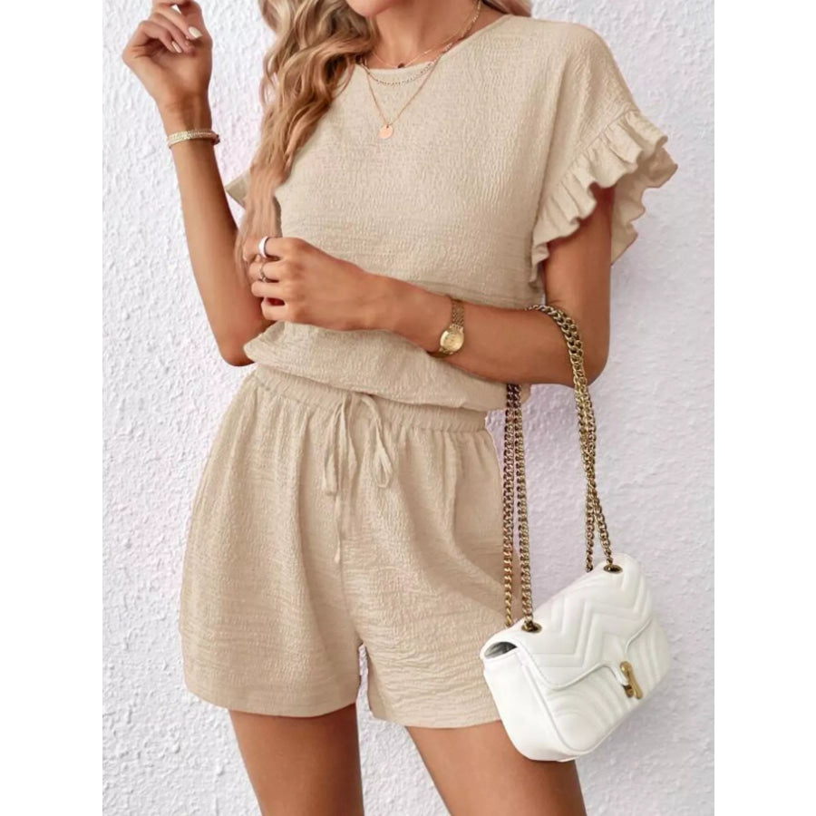 Round Neck Tee and Shorts Set Apparel and Accessories