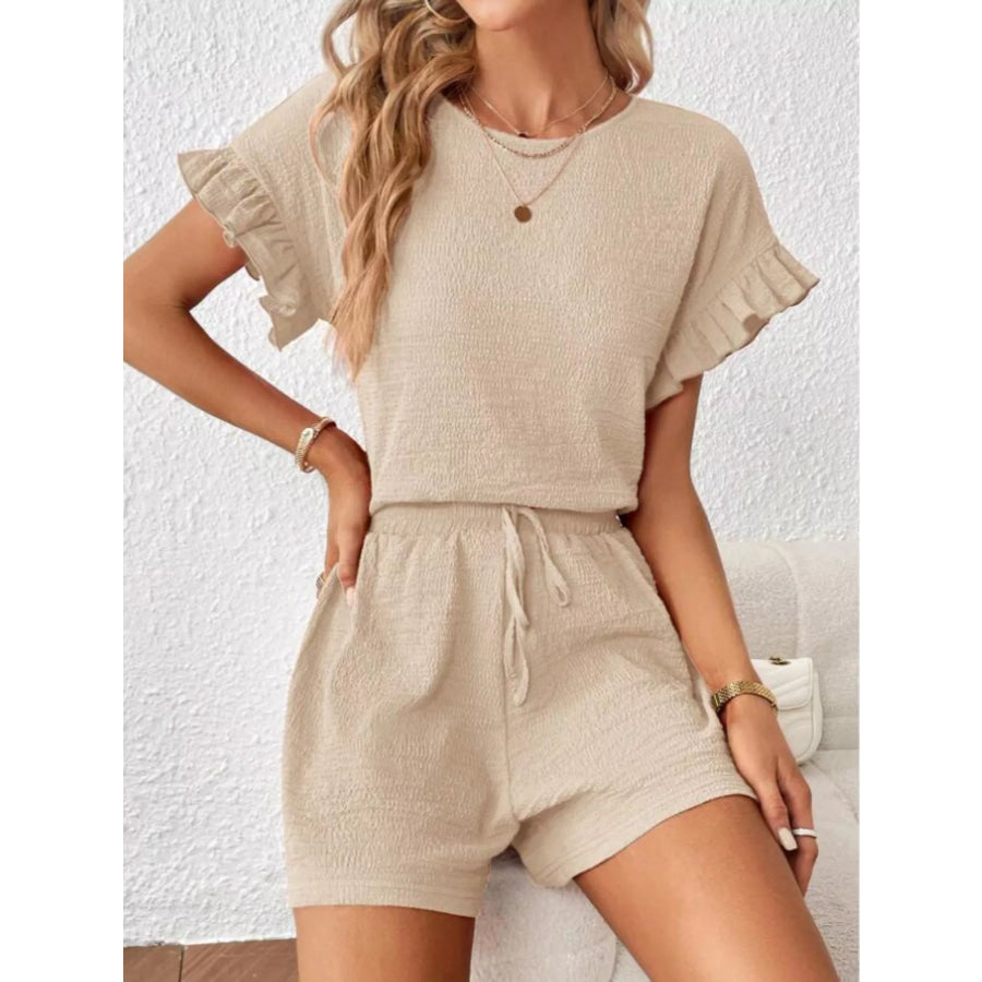 Round Neck Tee and Shorts Set Apparel and Accessories
