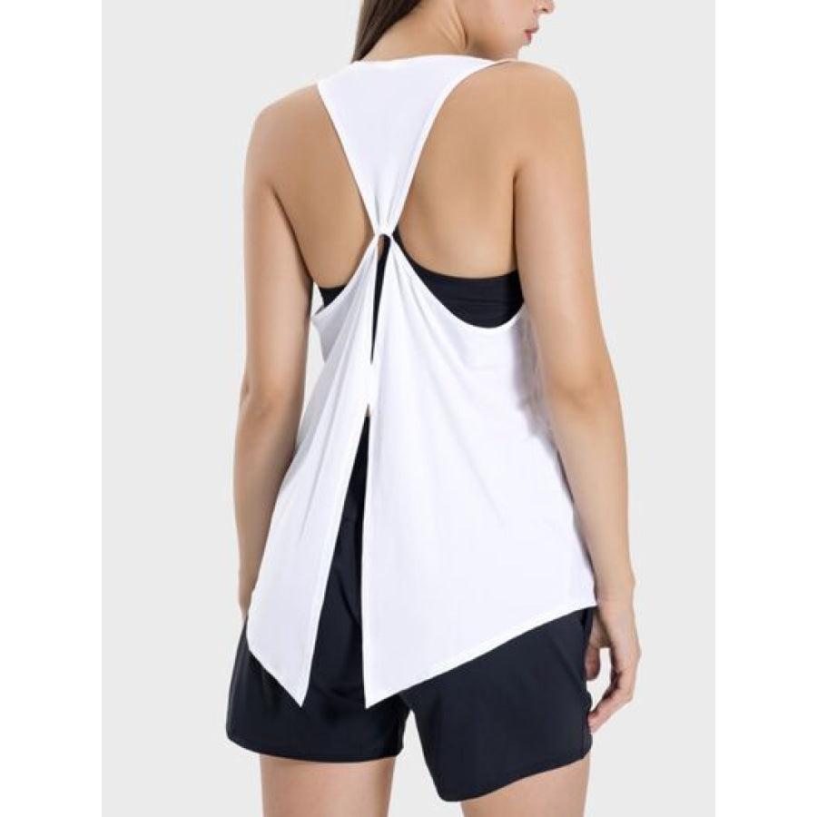 Round Neck Wide Strap Active Tank Apparel and Accessories