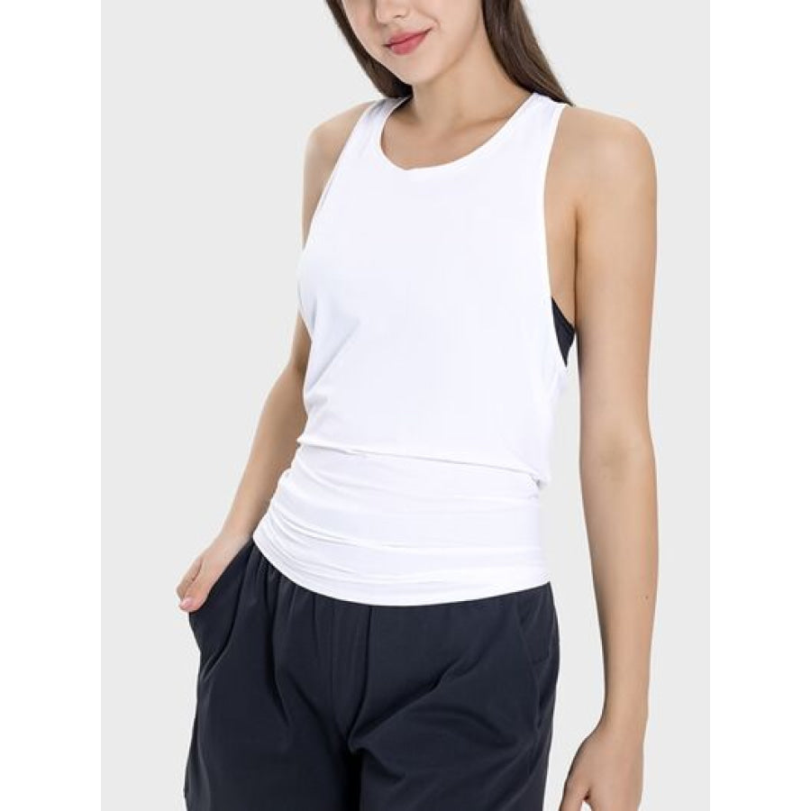 Round Neck Wide Strap Active Tank Apparel and Accessories