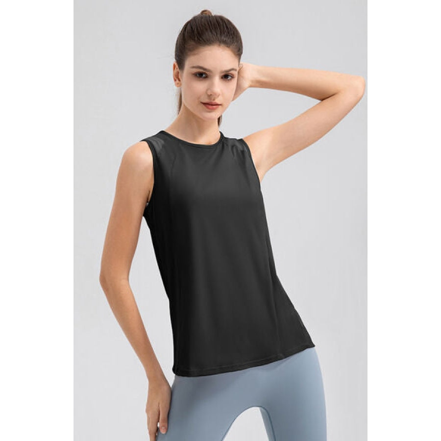 Round Neck Wide strap Active Tank Clothing