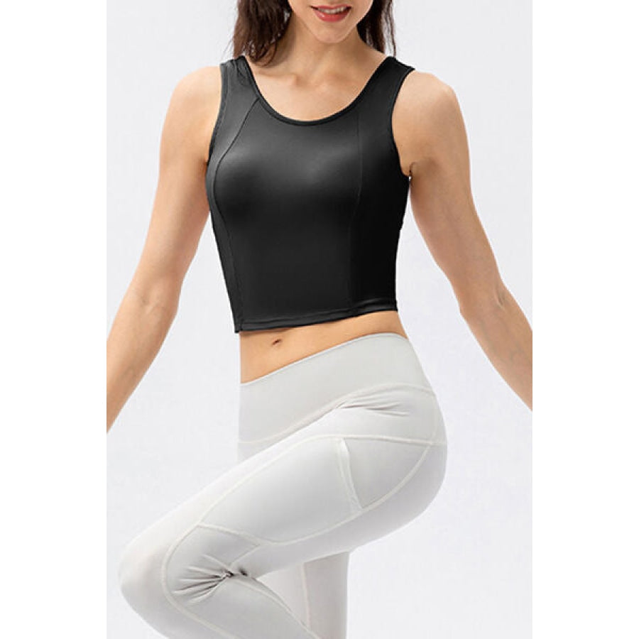 Round Neck Wide Strap Active Tank Clothing