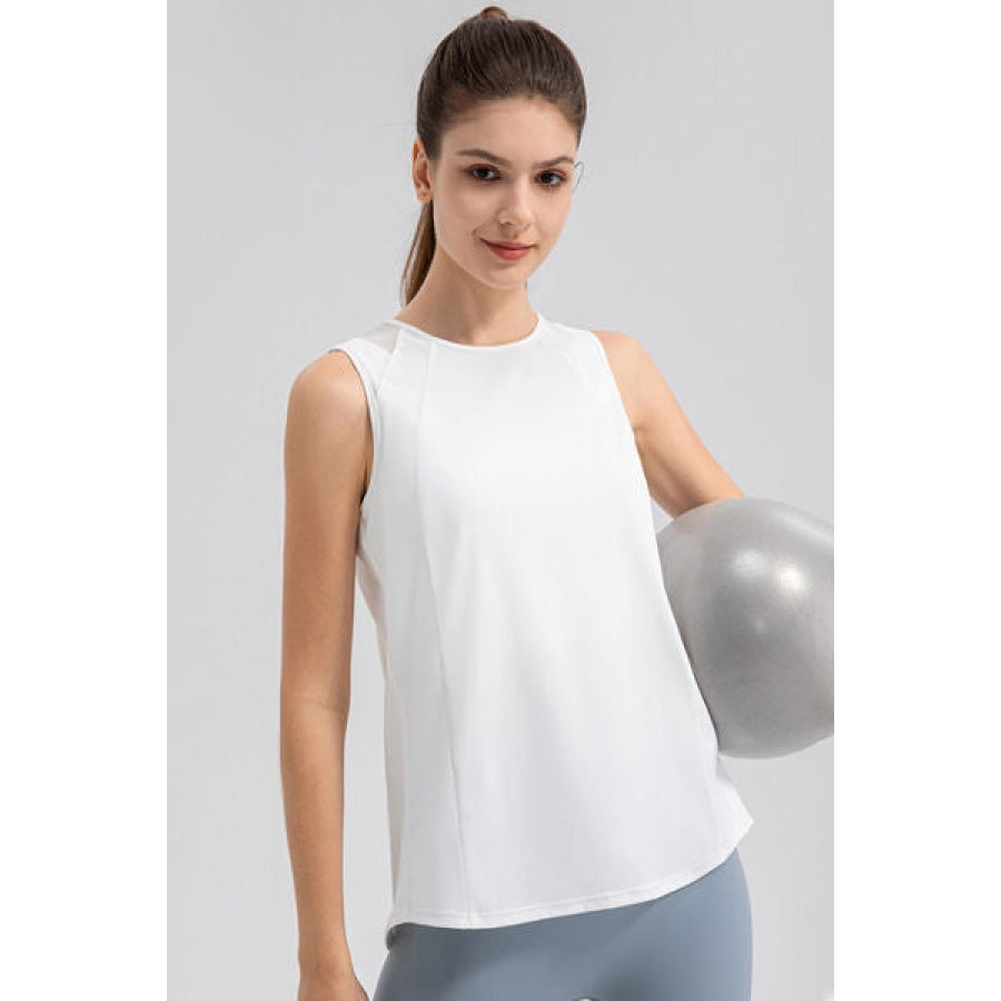 Round Neck Wide strap Active Tank Clothing