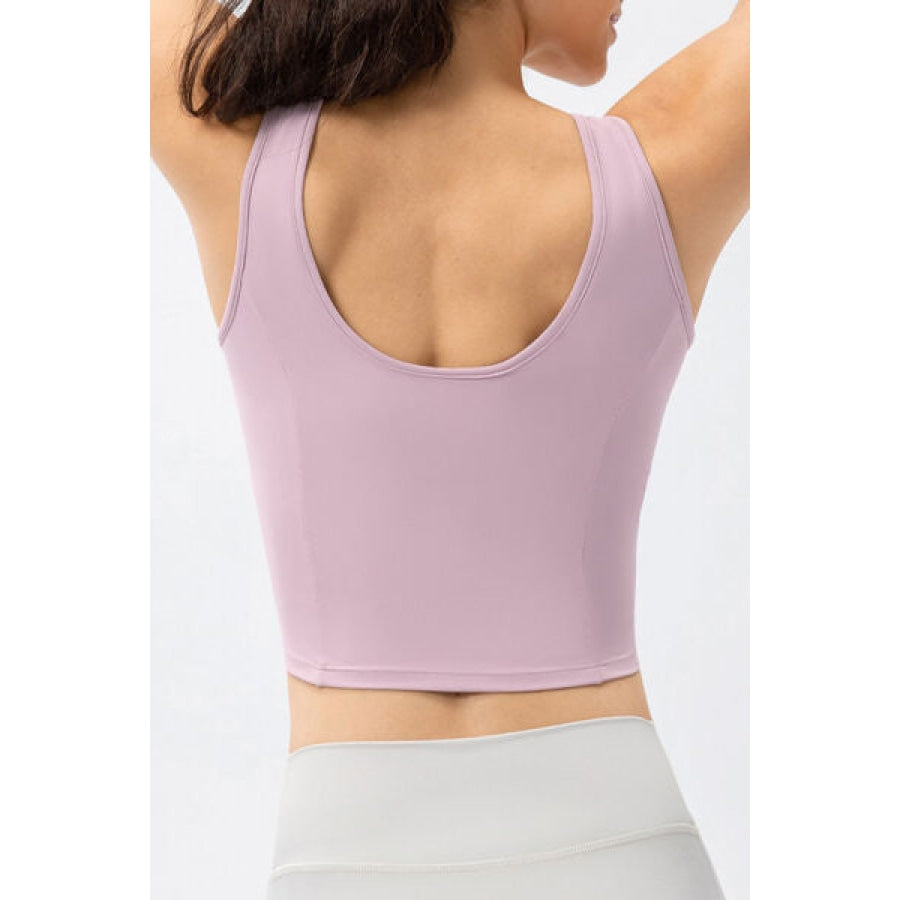 Round Neck Wide Strap Active Tank Clothing