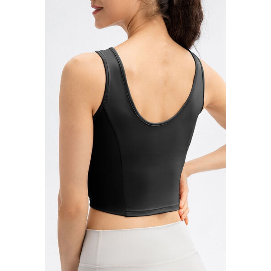 Round Neck Wide Strap Active Tank Clothing