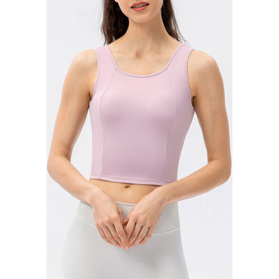 Round Neck Wide Strap Active Tank Lilac / XS Clothing