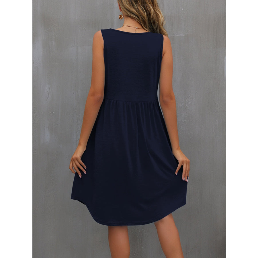 Round Neck Wide Strap Dress Apparel and Accessories