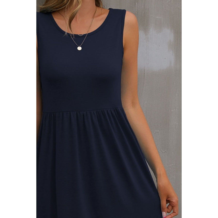 Round Neck Wide Strap Dress Apparel and Accessories